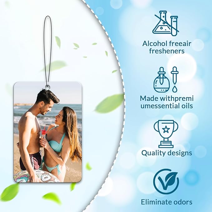 Custom Air FreshenerCar-Double Sided photo Personalized Air FreshenerCar Multiple Fragrances DecorationsWardrobe,Bathroom,Hanging Ornaments(Unique Scented Gift)(Rectangle)