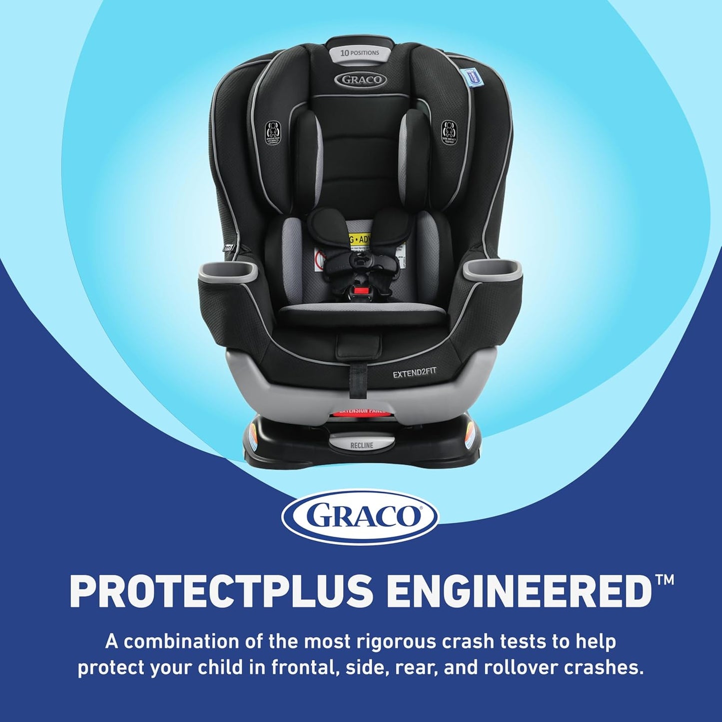Graco Extend2Fit Kenzie, 2-in-1 Convertible Car Seat for Infants to Toddlers with Advanced Safety Features
