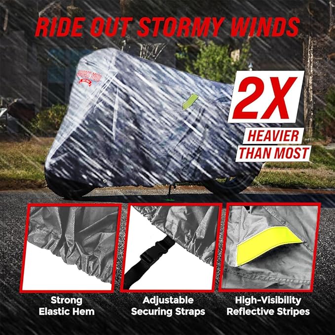 Badass Moto Ultimate Large Adventure Motorcycle Cover Waterproof Outdoor Adjusts to Top Case Motorcycle Sun Cover For Honda Africa, V-Strom 1050 ADV, Fits BMW R 1250 GS, KTM 1290 Super, HD Pan America