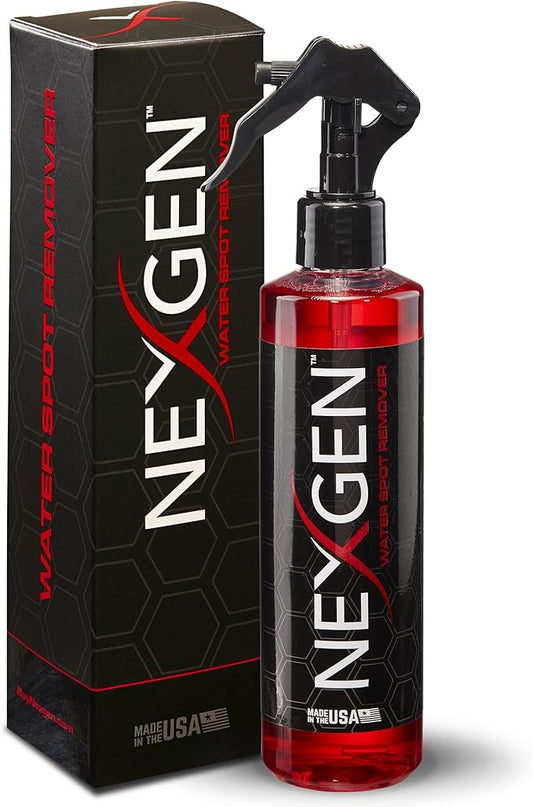 Nexgen Water Spot Remover (8oz) - Fast-Acting Spray for Hard Water Stains - Smooth & Spot-Free Finish - On-the-Go Car Detailing - Car Cleaning Supplies - Safe for Paint, Metal, & Glass