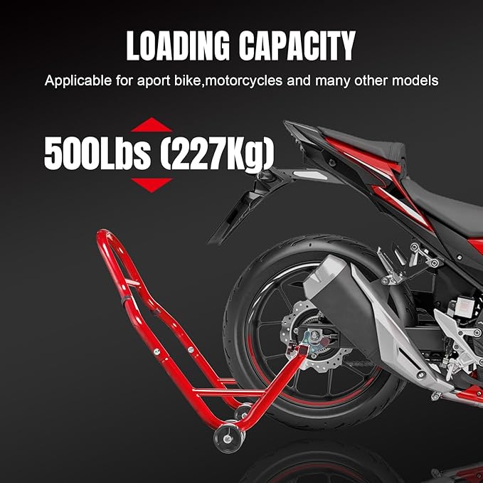 Motorcycle Stand Rear Combo Wheel Lift Stands, 500Lbs Capacity,Swingarm Spool Paddock Stands for Sport Bike,Fit for Yamaha, for Honda, Suitable for Kawasaki