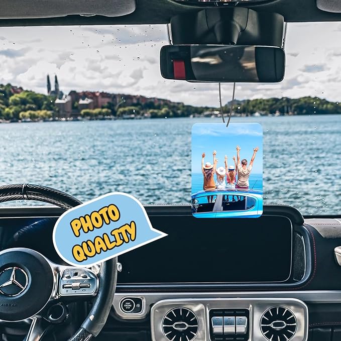 6pcs Custom Car Air Freshener with Picture Photo Logo Text - Double Sided Print - Personalized Gifts for Valentine's Day Birthday Anniversary