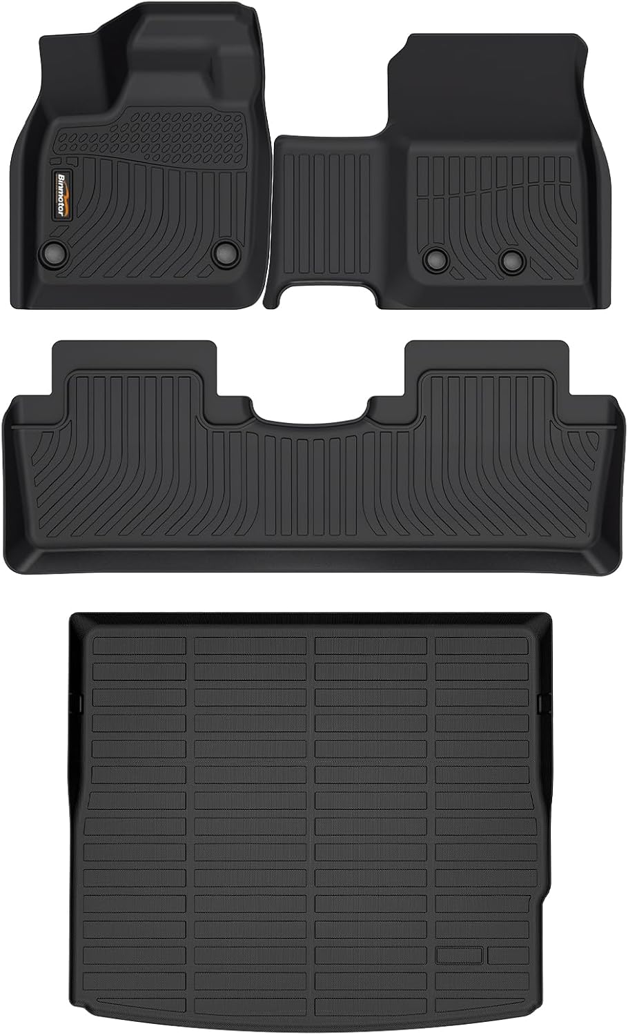 Binmotor-All Weather Car Floor Mats and Cargo Liner Set for Nissan Ariya 2023-2025, 2 Rows with Cargo Mat Set, TPE Rubber Liners for Ariya Accessories Mats Trunk Liner Mat-Black