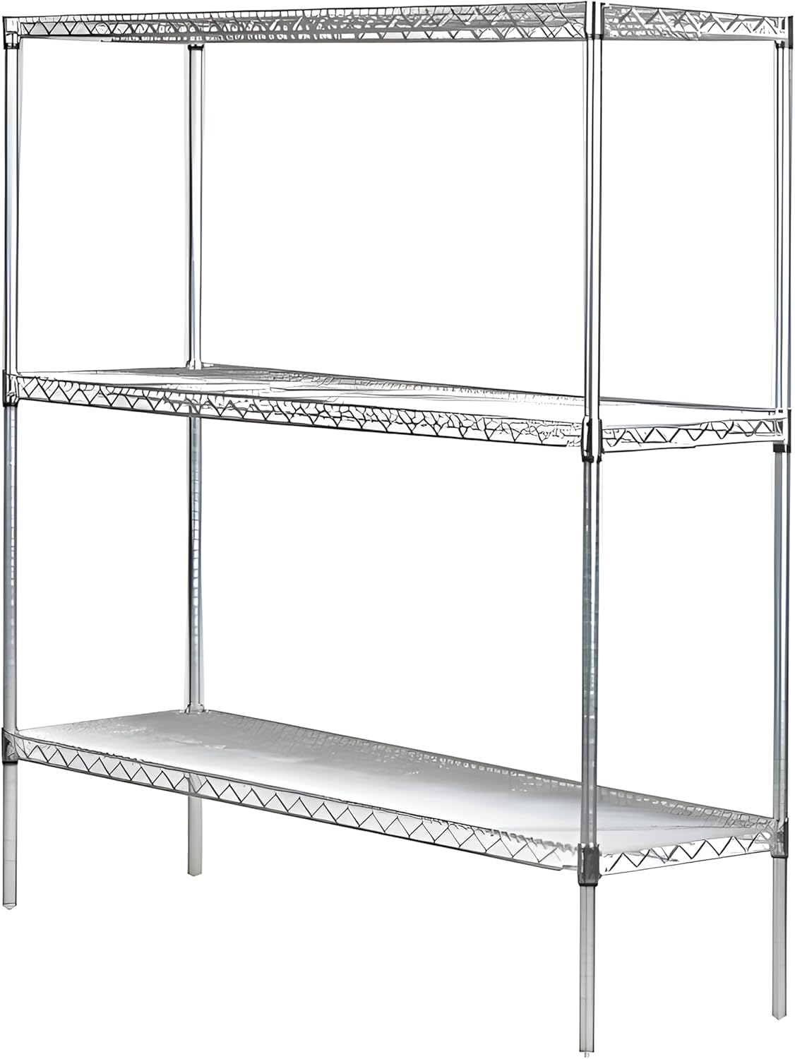 Omega 24" Deep x 30" Wide x 36" High 3 Tier Chrome Starter Shelving Unit