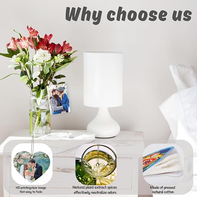 Custom Air Fresheners with Picture - Personalized Double Sided Photo Air Freshener, Customized Air Freshener for Car Wardrobe Bathroom Hanging Ornaments (A2-Heart)