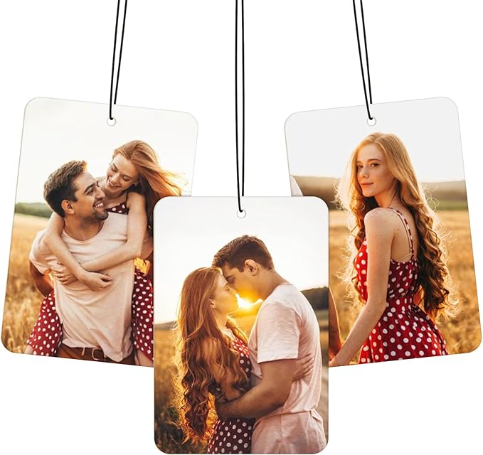 Custom Car Air Freshener With Picture Text - Personalized Car Air Freshener with Multiple Fragrances for Valentine's Day Birthday Gift Hanging Ornaments