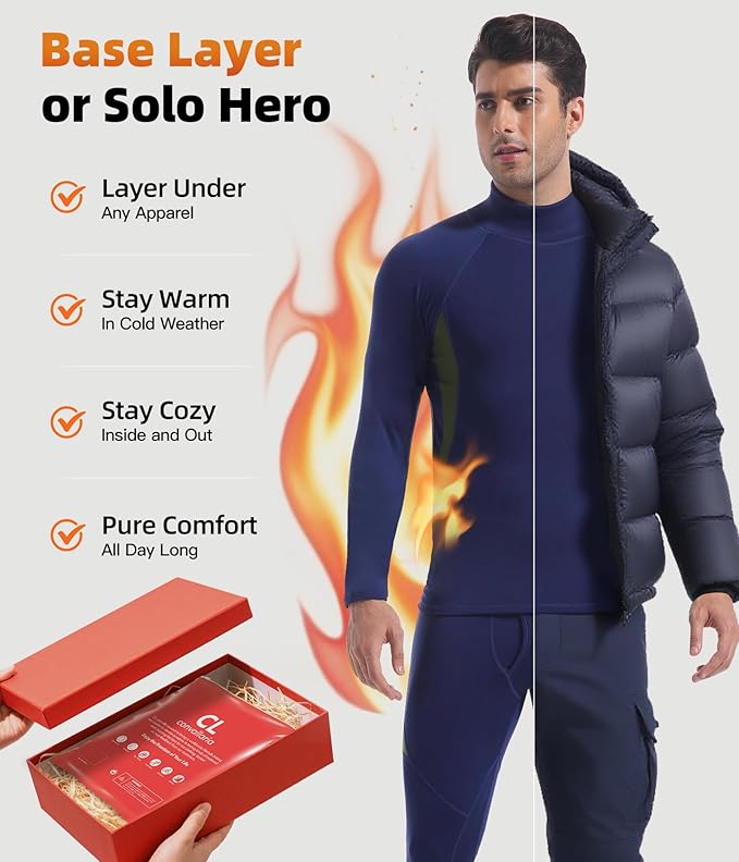 CL convallaria Thermal Underwear Long Johns Set Mens Winter Gift Hunting Gear Sport Base Layer Bottom Top
