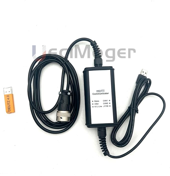 Diesel Laptops for Deutz Diagnostic Scanner Tool for Deutz DeCOM SerDia Support CAN K/L-Line with Serida 4.0 Dongle Software+Serpic (Adapter with 4.0 Dongle+Serpic(Delll))