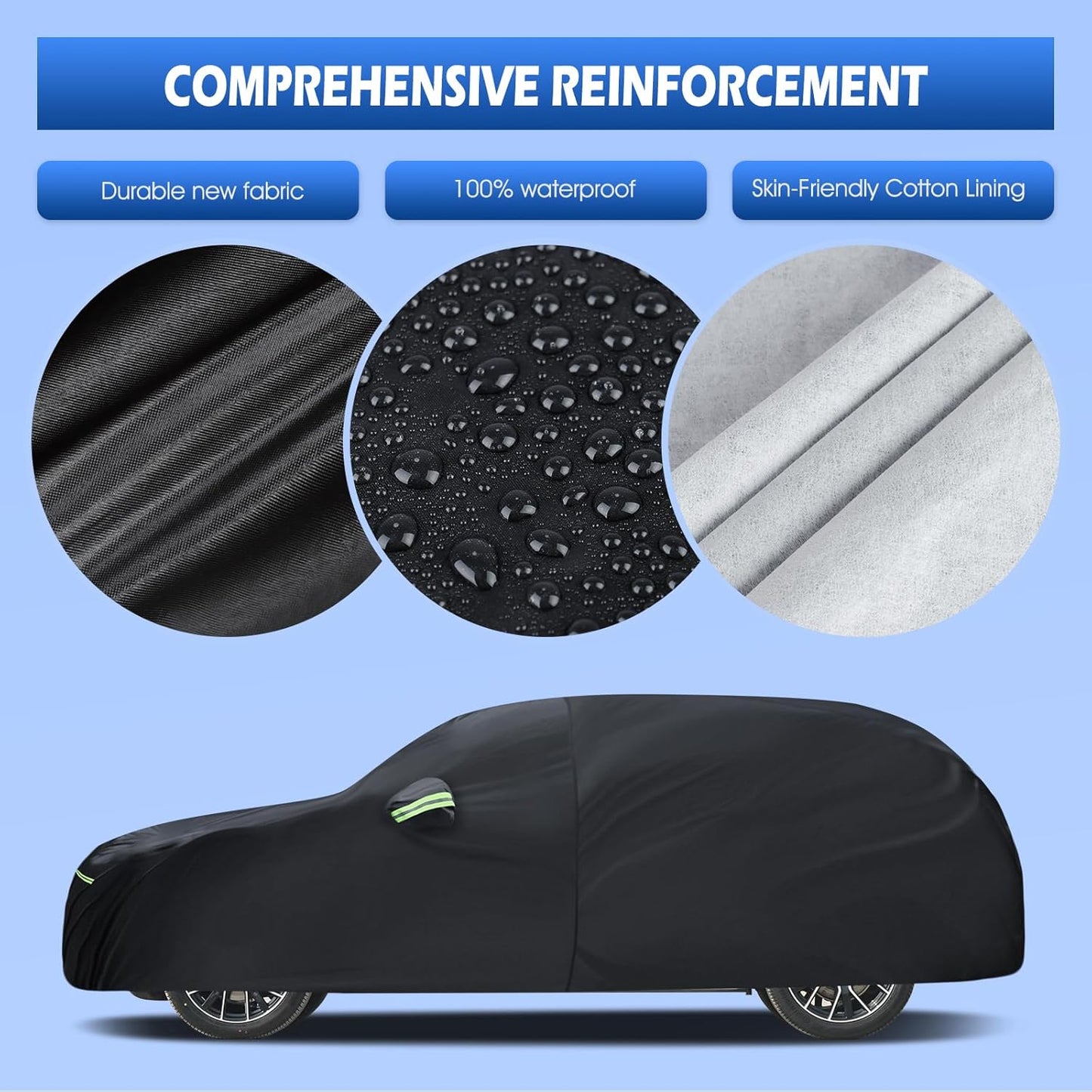 Car Cover Custom Fit for Audi Q5/SQ5 2009-2025, Migaven Waterproof Full Exterior Cover Sun Rain Protection with Door Zipper and Cotton Lining