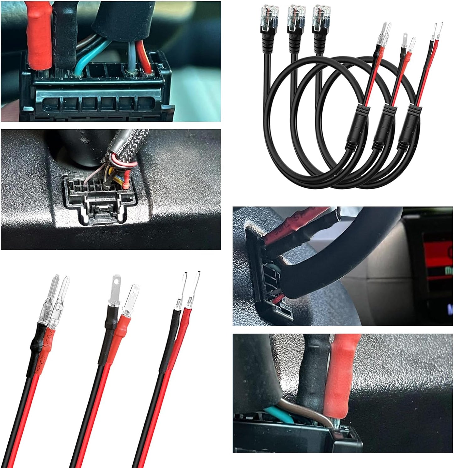 Radar Detector Mount,Rearview Mirror Rod Radar Mounting Bracket+Rearview Mirror Hard Wire Power Cord kit16,with Inline Fuse (for Radar Base with EZ Magnet Connection)