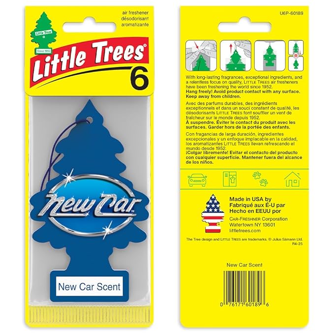 LITTLE TREES Car Air Freshener | Hanging Tree Provides Long Lasting Scent for Auto and Home | New Car Scent, 24 Air Fresheners