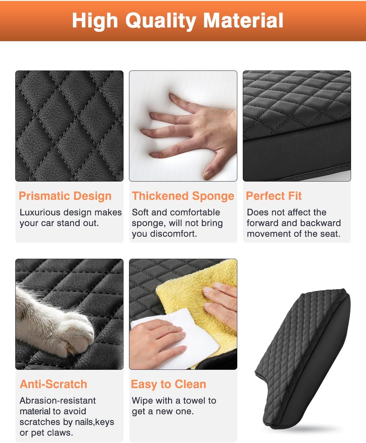 Shademax Subaru Crosstrek/Impreza Center Console Cover, Armrest Cover Cushion Pad for Subaru Crosstrek 2018-2023/Impreza 2017-2023 Accessories, Crosstrek Armrest Seat Box Cover Protector Black