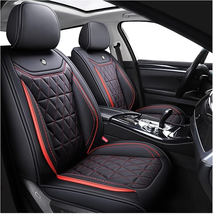 Leather Car Seat Covers,Waterproof Seat Covers 5-Seater Full Set with Airbag Compatible,Universal Automotive seat Covers for Cars,SUV,Trucks,Pickup