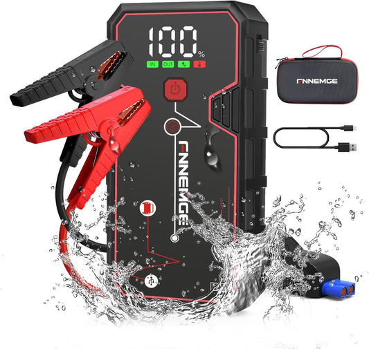Car Jump Starter, 5000A Peak 23800mAh 12V Jump Starter Battery Pack(Up to All Gas, 8.0L Diesel Engine),with USB Charge Output Port,LED Light,HD Large Screen.