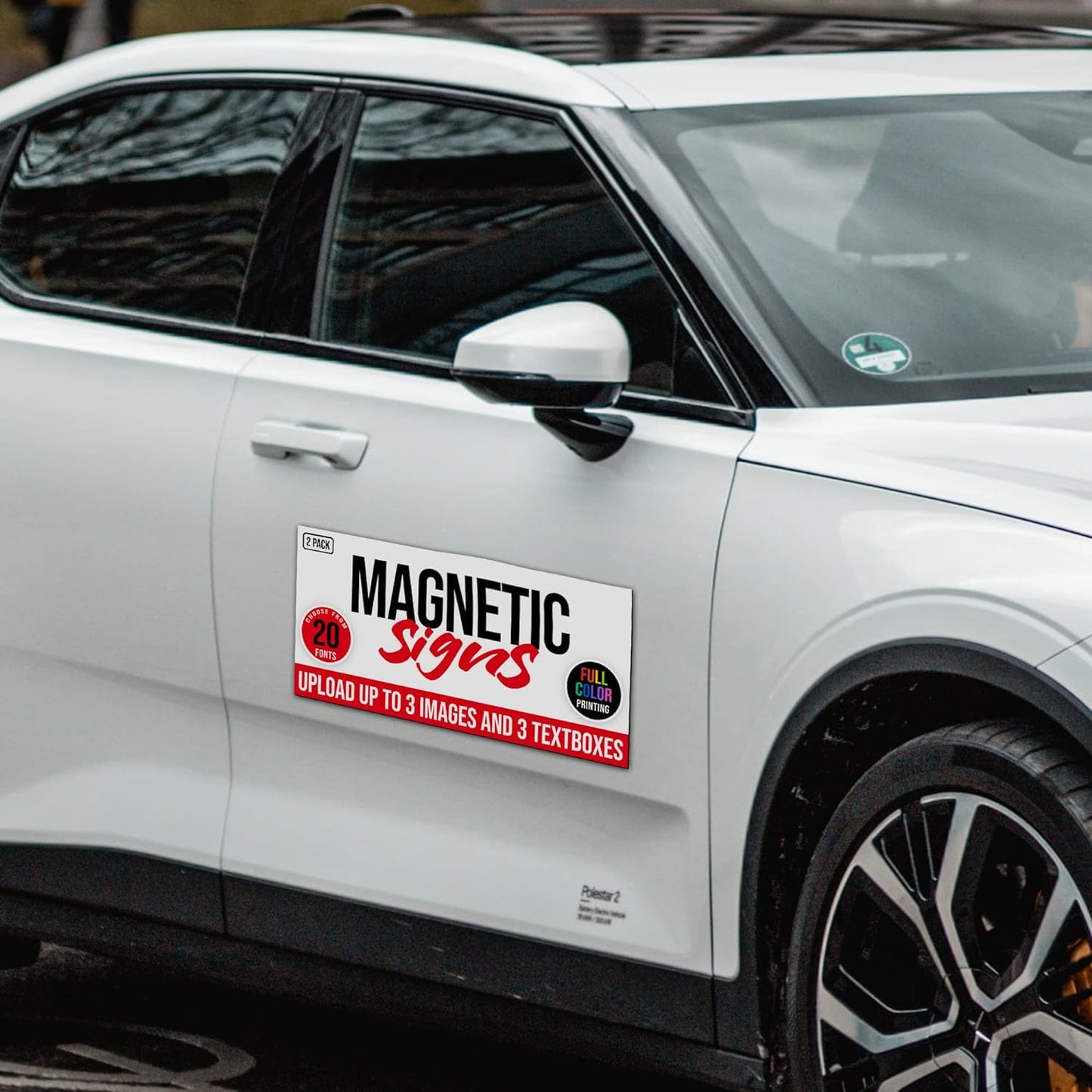 2 Pack, Personalized Magnetic Signs for Vehicles, Custom Car Magnets for Businesses, Customized Full Color Magnetic Truck Signs, 12x24 Car Magnet Signs (Design A)