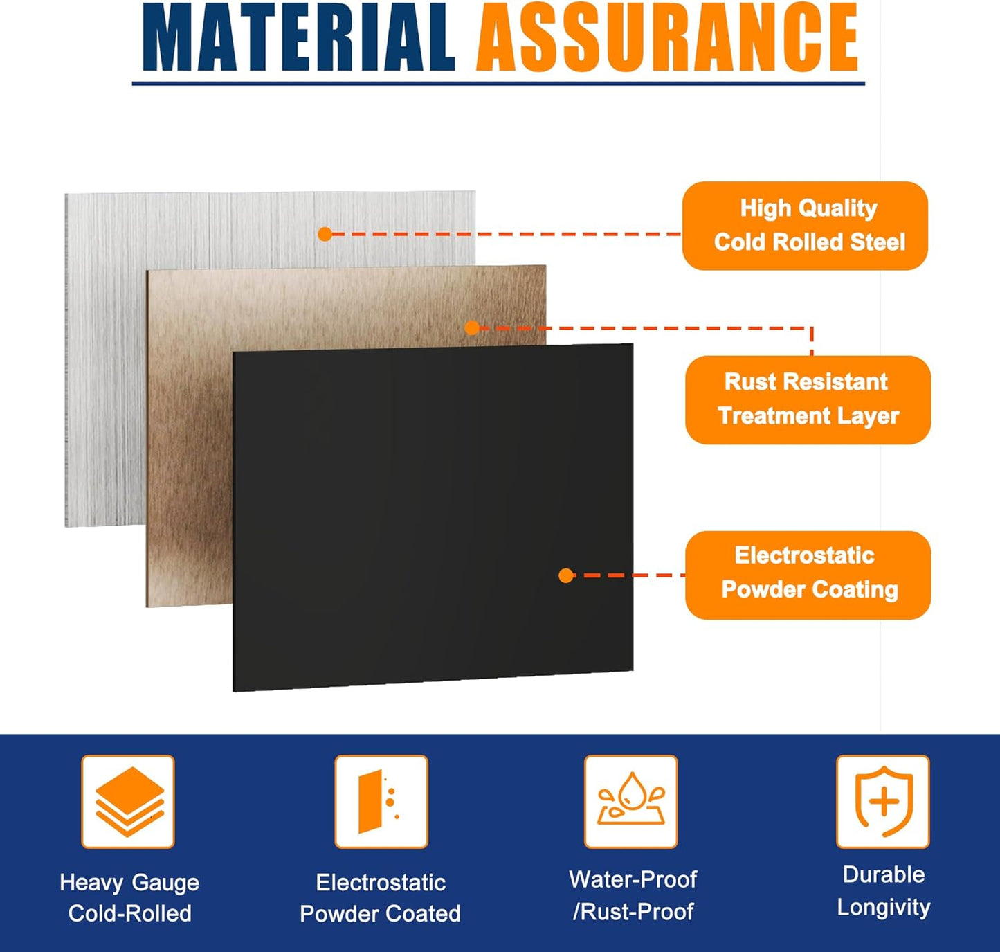 Metal Storage Cabinets with Adjustable Shelves，Pantry Kitchen Storage Cabinets，Floor Storage Cabinet for Kitchen, Laundry Room, Home Office, Kids Room (Black, 61''H)