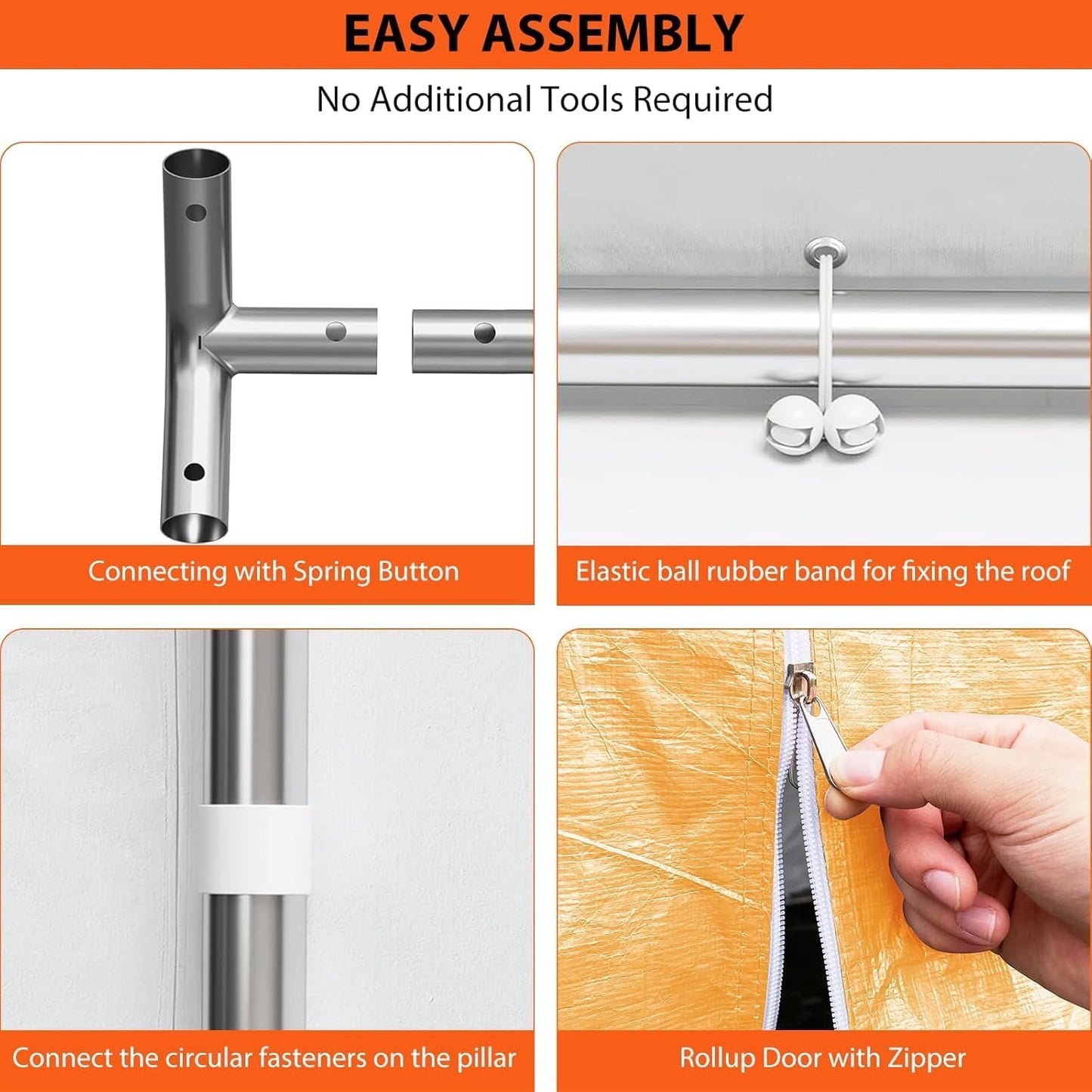 13x20FT Heavy Duty Carport, Outdoor Garage Canopy with 4 Roll-Up Doors and Mesh Windows, Large Portable Shelter Tent for Car, Truck, Boat, Party, Market