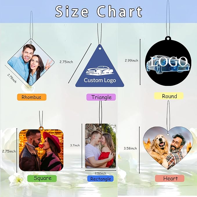 10/20/30Pcs Custom Logo Air Freshener for Car Bulk,Wholesale Personalized Double-Sided Car Air Fresheners with Photo Text Logo (10pcs-square)