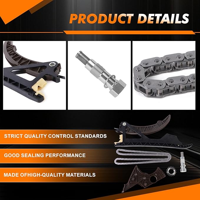 N54B30A Engine Timing Chain Kit Compatible with BMW 135i 335i 535i 740i 740li X6 Z4 3.0L L6 TURBO N54B30A N53B30A N43B20A 11317516088 11317534784