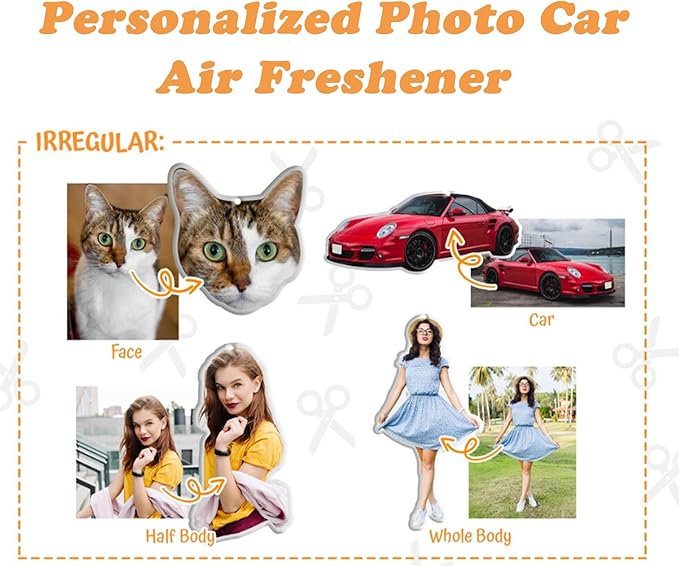 Custom Car Air Freshener with Picture Photo Logo Personalized Double Sided Print Photo/Logo With Scents Freshener Cute Air Freshener with Picture Dog Portrait Anniversary (Crop)