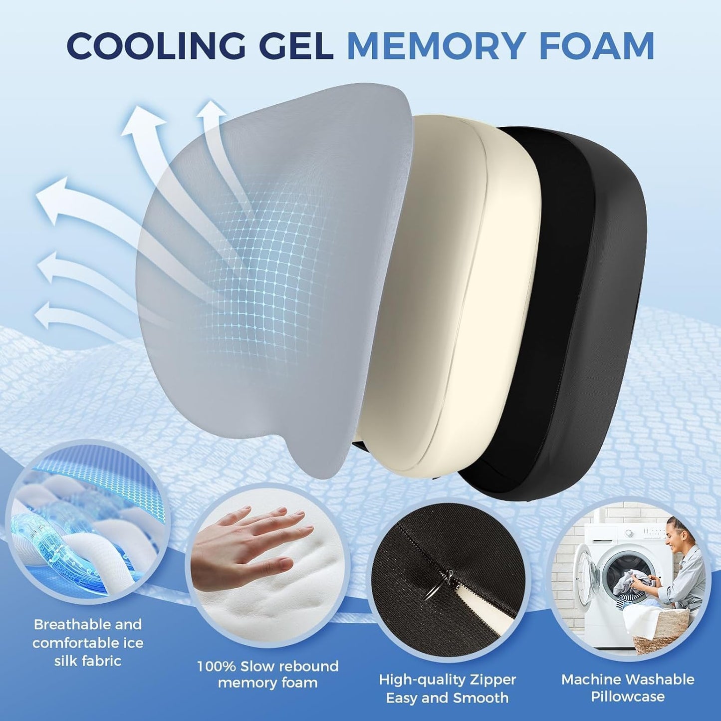 Lumbar Support Pillow for Office Chair, Memory Foam Lumbar Pillow for Lower Back Pain Relief (Grey