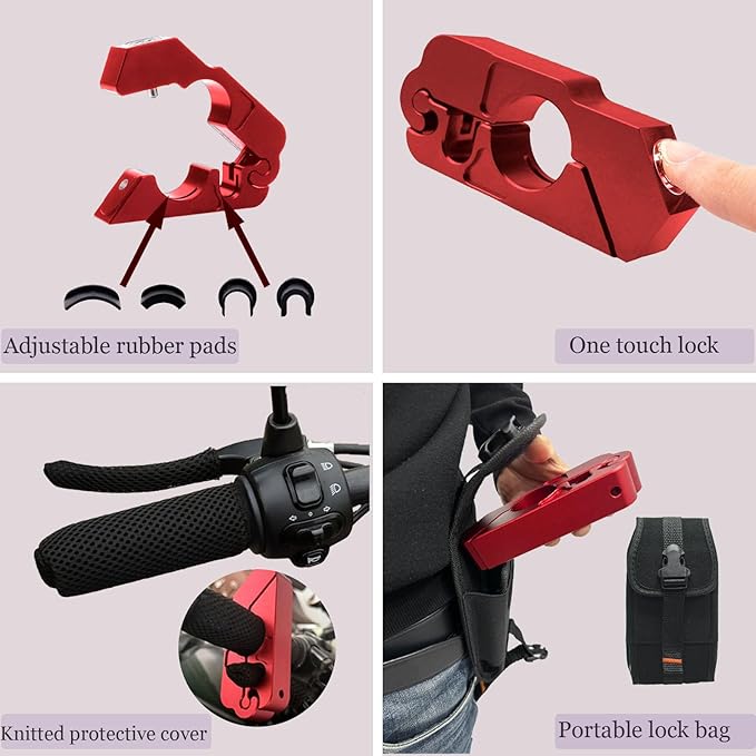 Motorcycle Throttle Lock - Heavy Duty Motorcycle Locks Anti Theft, Motorcycle Accessories for Moped Dirt Bike Scooter and ATV