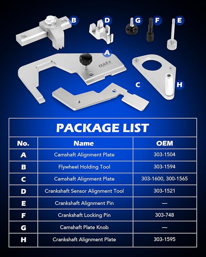 Orion Motor Tech Engine Camshaft Timing Locking Tool Set, Compatible with Jaguar Land Rover Evoque Ford Focus 2.0 EcoBoost, 303-748 Engine Timing Tool Cam Timing Locking Tool Kit