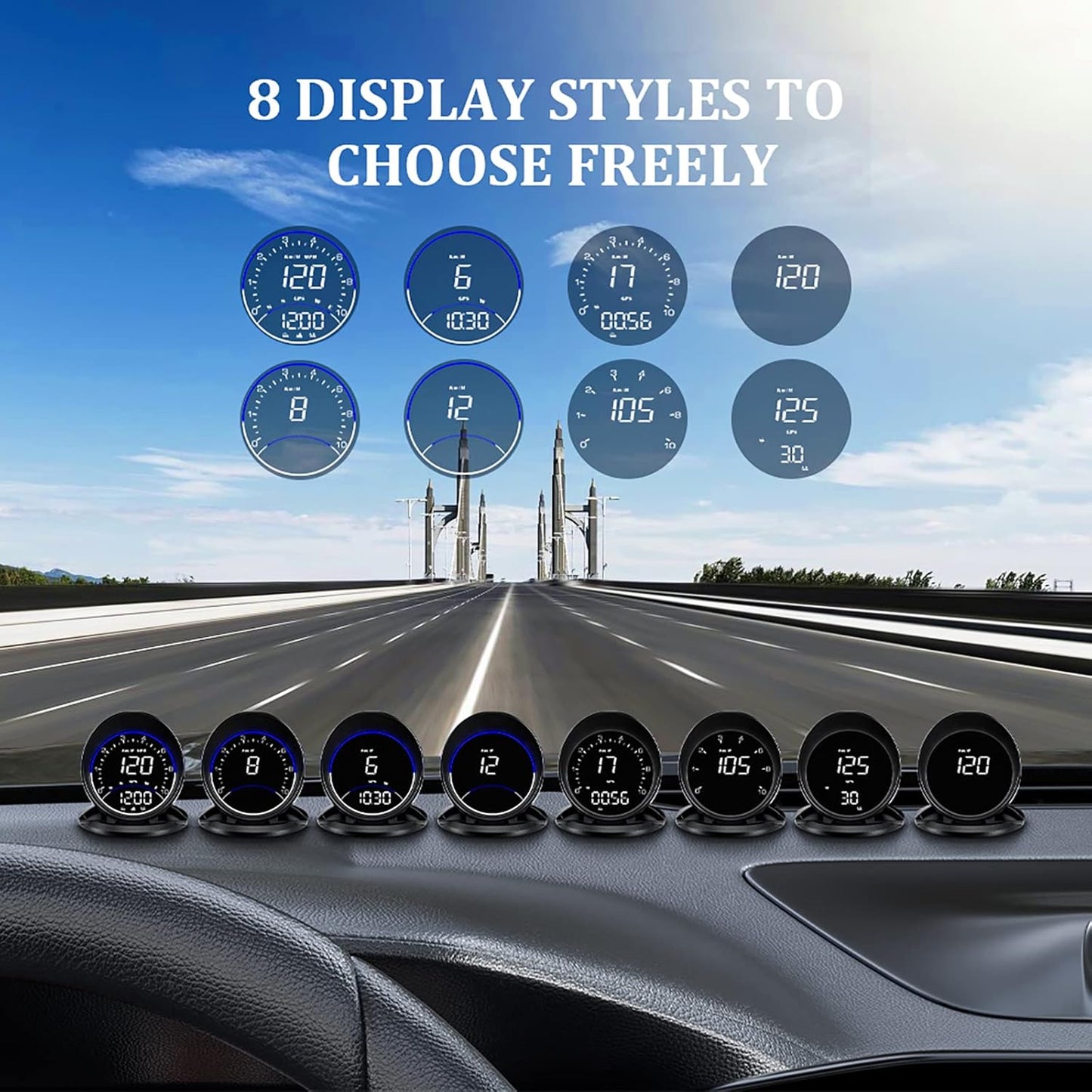 Auto GPS Speedometer G6, Car HUD Head Up Display HD Display, Overspeed Alarm for All Vehicle