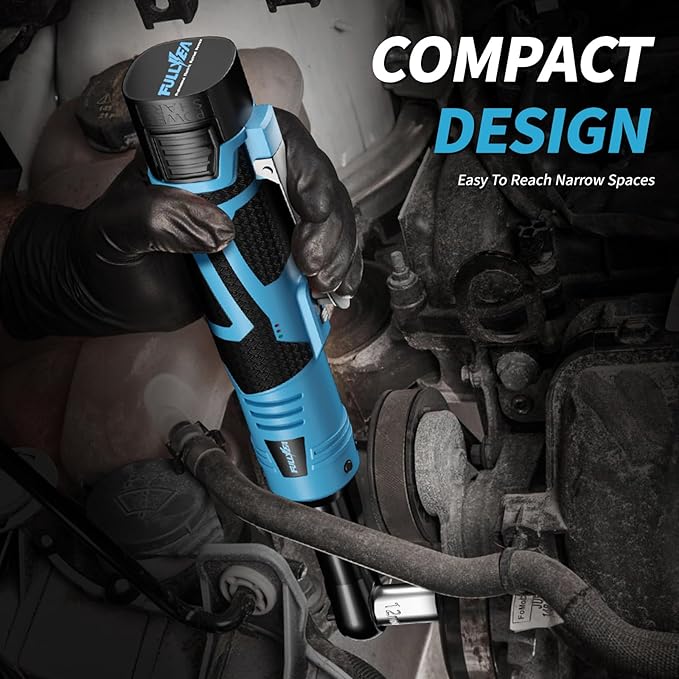 Electric Ratchet Wrench Set,18V Cordless Ratchet Tool Kit,550 RPM, 3/8" Variable Speed Power Ratchet Wrench with LED Light, 2 * 2.0Ah Li-ion Batteries and Fast Charger, Blue