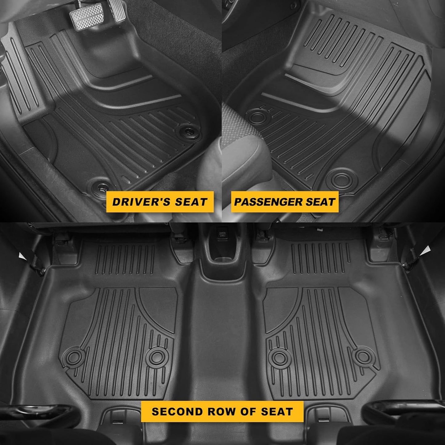 2016-2021 2022 HRV Floor Mats & Cargo Liner & Backrest Mat Fit for Honda HR-V AWD Model: All Weather Protection Floor Liner 1st & 2nd Row Full Set Car Liner Trunk Mat HRV Accessories
