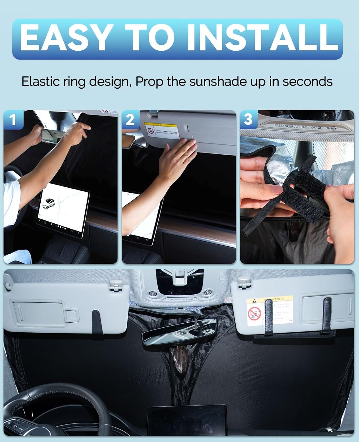 Sun Shade for Dodge RAM 2500 3500 2013-2025 2026 Truck Accessories Front Window Shade Fits RAM 2500 2Dr RegularCab, 4Dr QuadCab, CrewCab, MegaCab Windshield Cover Foldable Sun Visor Protector