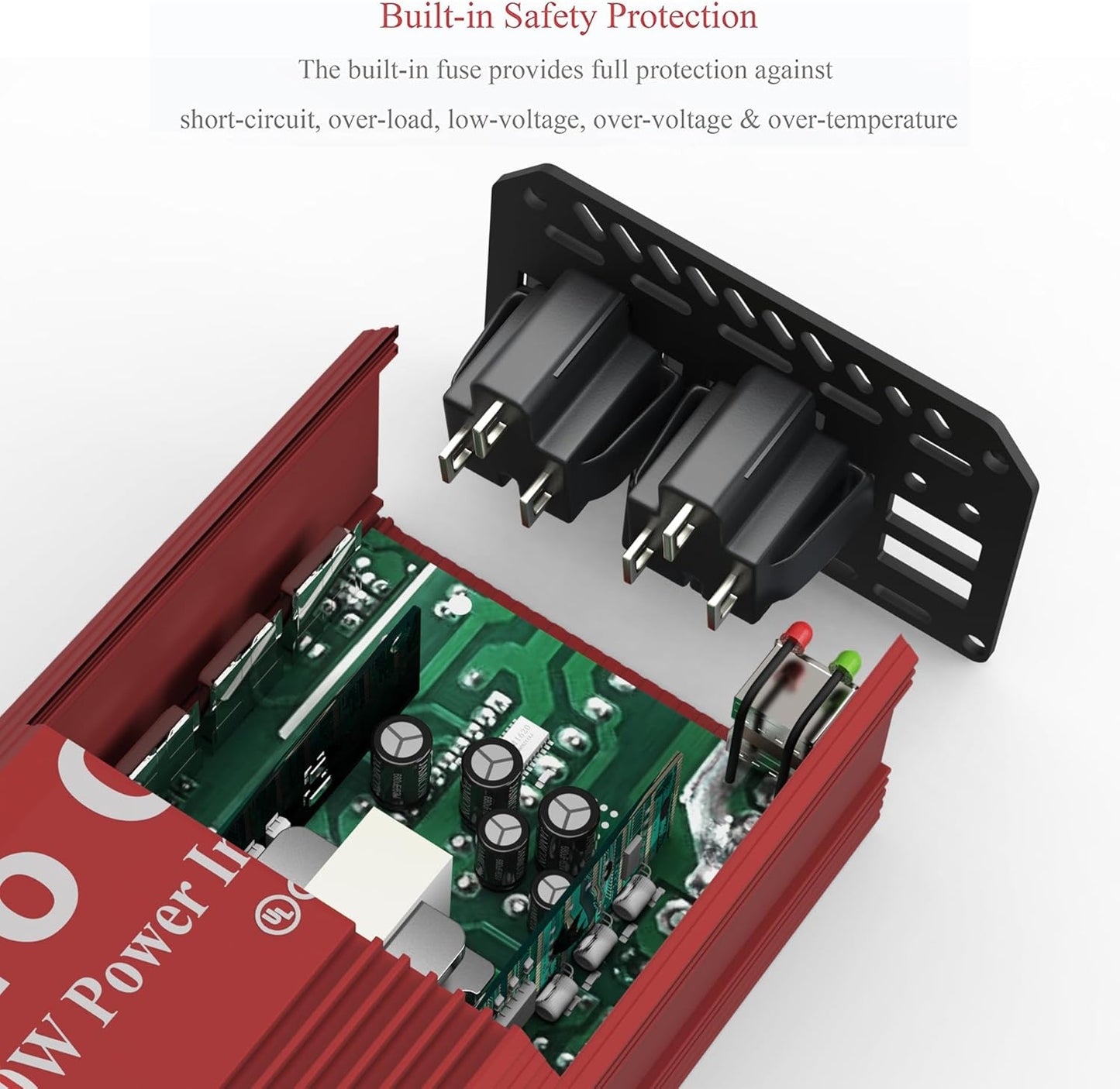 Pro Chaser 400W Power Inverters for Vehicles - DC 12v to AC 110v Car Inverter Converter, 6.2A Dual USB Charging Ports, Dual AC Adapter for Laptops Air Compressor