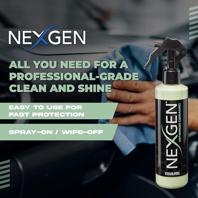 Nexgen Exterior Ceramic Spray & Interior Ceramic Spray - Complete Ceramic Coating Pack for Interior and Exterior to protects your vehicle from Environmental Contaminants (16 oz)