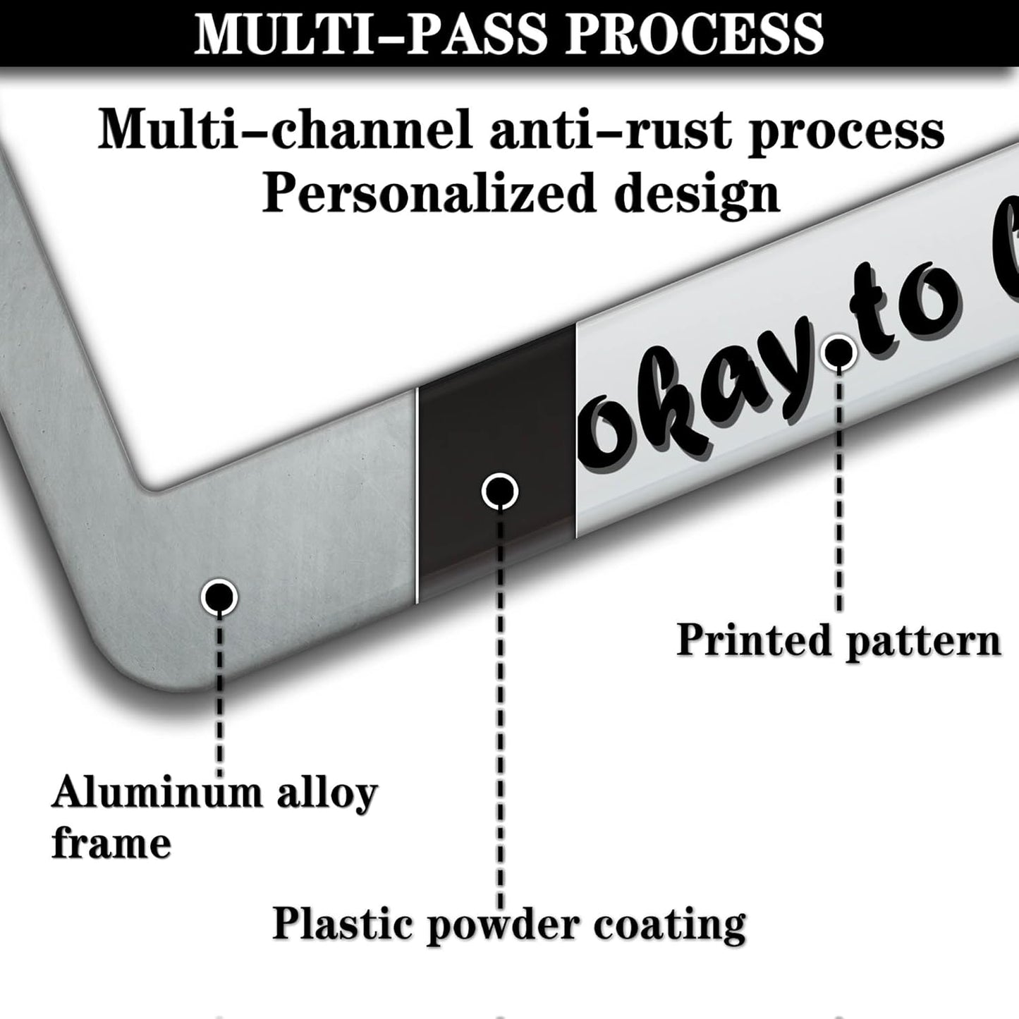 Automotive Exterior Accessories Multicolor License Plate Frames Autism It’s Okay to Be Different Aluminum Metal Car Accessory 2 Pack with Screw Covers Set