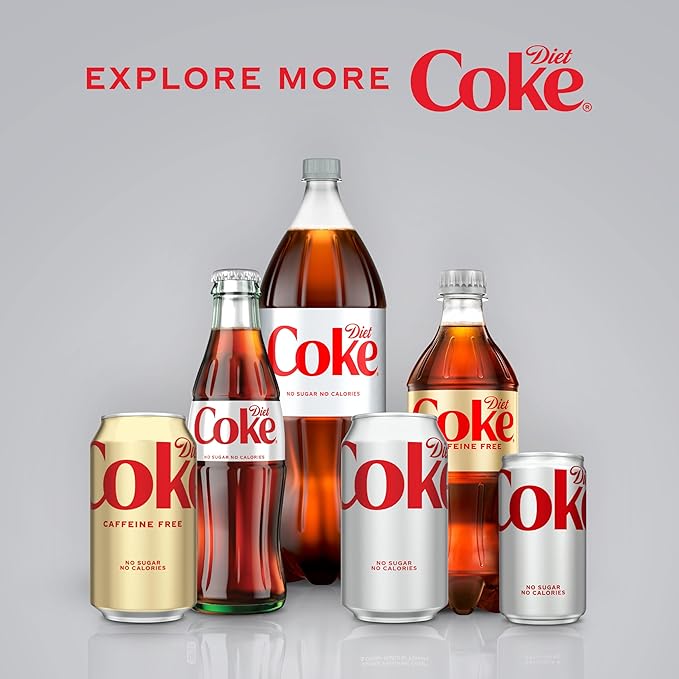 Diet Coke Soda Soft Drinks, 12 fl oz Fridge Pack Cans, 12 Pack - Cola Flavored Diet Soda Soft Drinks