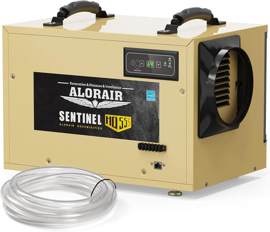 ALORAIR 120 PPD Commercial Dehumidifier, with Drain Hose for Crawl Spaces, Basements, Industry Water Damage Unit, cETL Listed, Compact, Auto Defrost Crawlspaces Dehumidifiers, Gold
