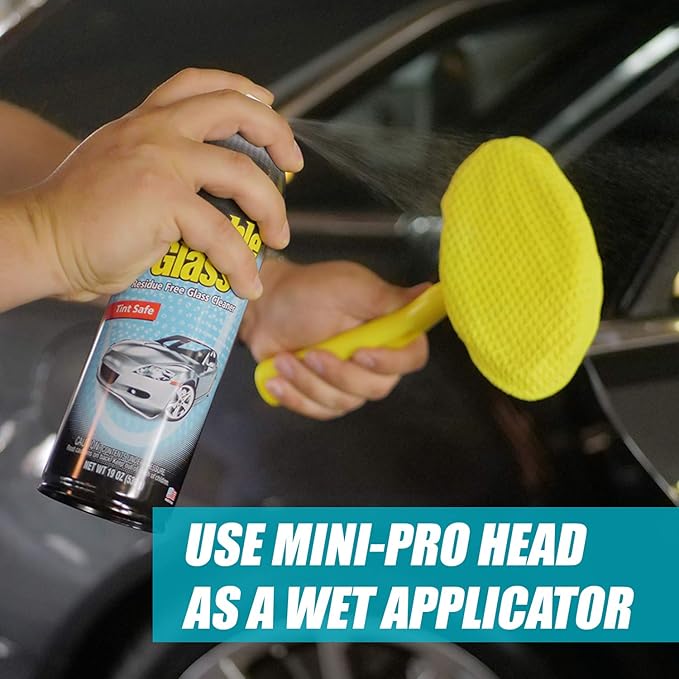 Invisible Glass Reach and Clean Tool - Extendable Handle, Washable Microfiber for Auto Interior/Exterior Glass (Pack of 6)
