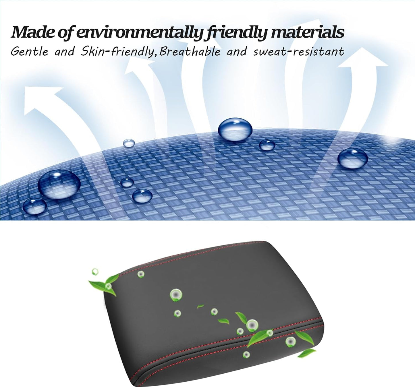 SKTU for 2020-2024 Volkswagen Golf Center Console Cover 2023 2024 Golf Accessories Armrest Cover 2023 2024 Golf R Seat Box Cover 2020-2023 2024 Golf MK8 Center Console Soft Cushion (Red Line)