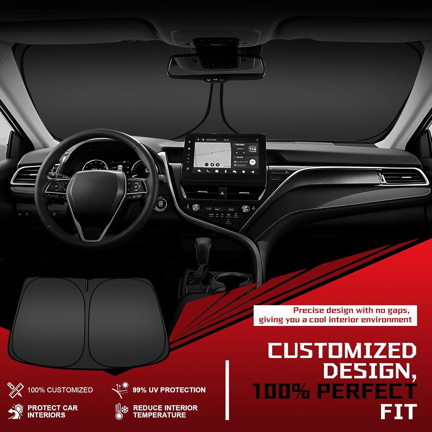 Windshield Sun Shade for 2018-2025 BMW X3 Foldable Sun Sunshade for Car Front Window Blocks UV Rays and Heat Automotive Interior Protector Custom Fit Accessories