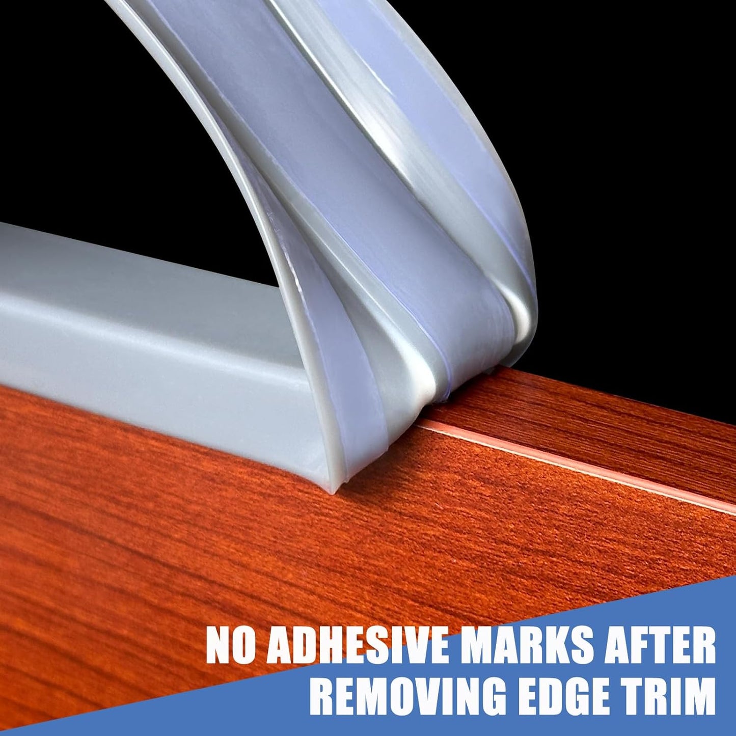 Rubber Edge Trim, Flexible Edge Banding, 3/4"(19mm) U Channel Furniture Edge Protector, Self Adhesive Edge Guards for Plywood, Wood, Glass Parts, 20Ft, Grey Color