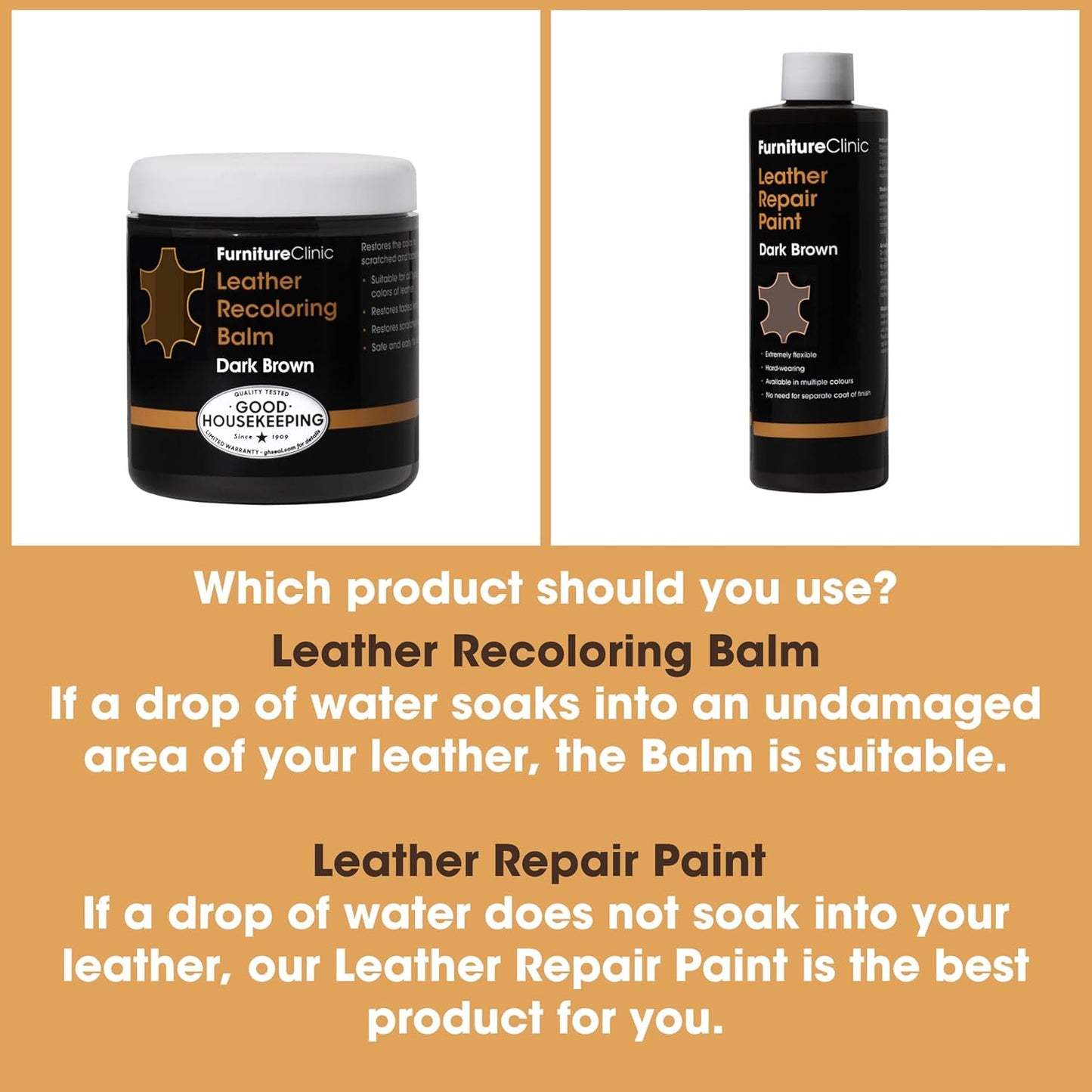 The Original Leather Recoloring Balm by Furniture Clinic - Dark Grey Leather Dye for Furniture, Couches & Car Seats - Restore Scratched, Faded, & Damaged Surfaces