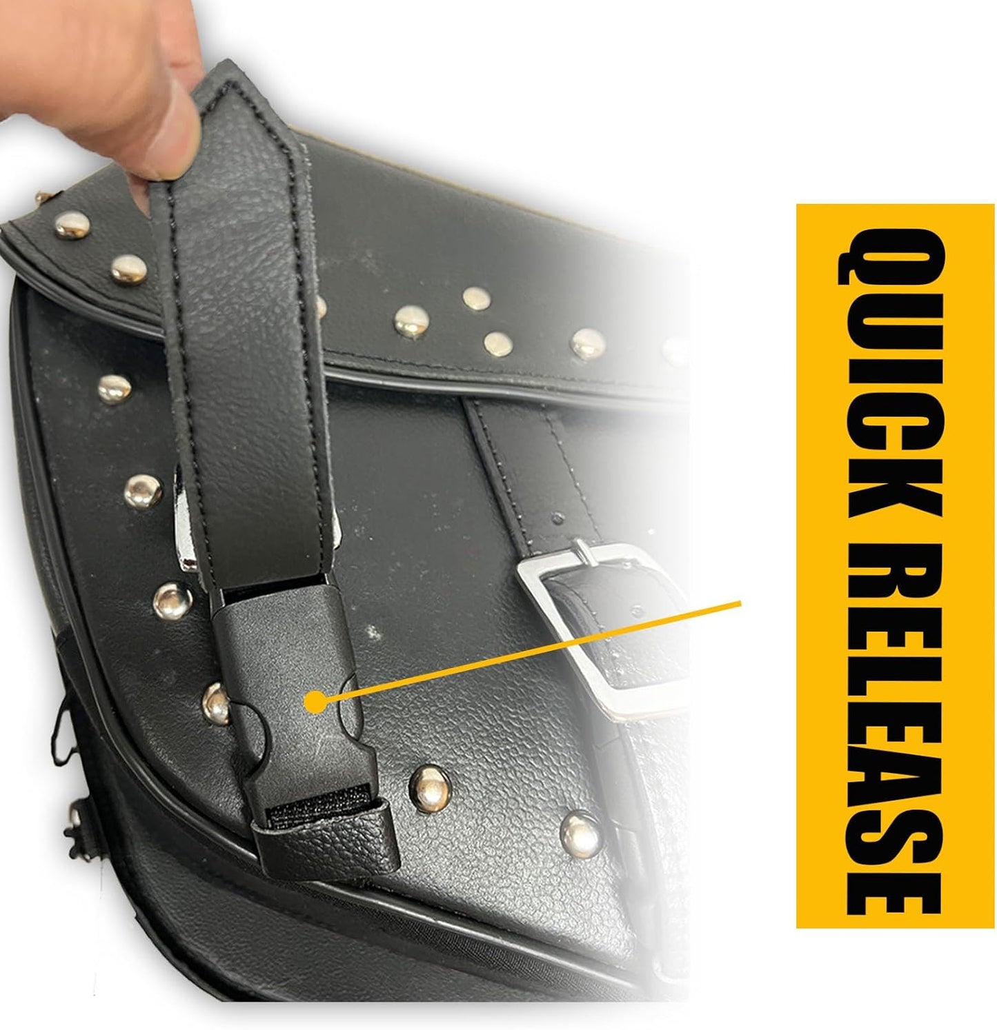 Motorcycle Saddlebags, 33L Large Capacity Saddle Bags Motorcycles, Genuine Leather Motorcycle Luggage Bag, Universal Motorcycle Throw Over Saddlebag, Black, HD-SAD551S