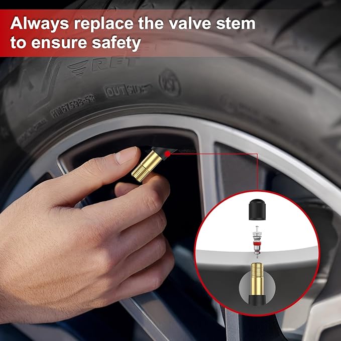 SUNSOUL TR600HP High Pressure Brass Stem EPDM Rubber Snap-in Tire Valves, Fit for 0.453 inch 11.5mm Rim Holes and for Most of Pick-up, Heavy-Duty Vehicles, Pack of 50pcs Valves