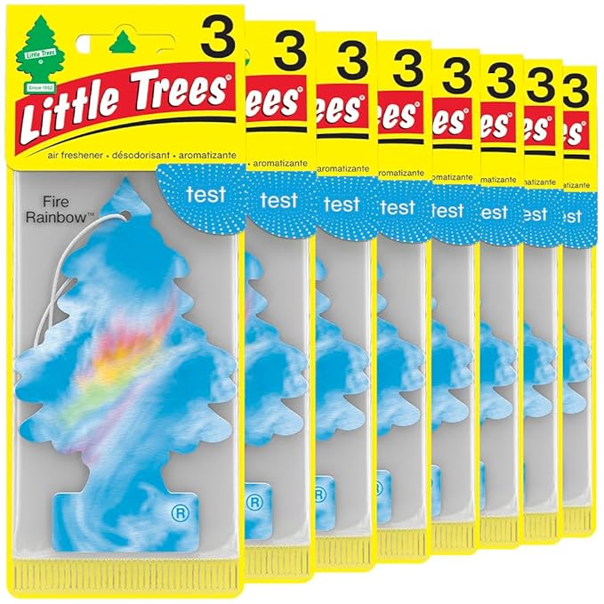 LITTLE TREES Car Air Freshener | Hanging Tree Provides Long Lasting Scent for Auto and Home | Fire Rainbow, 24 Air Fresheners