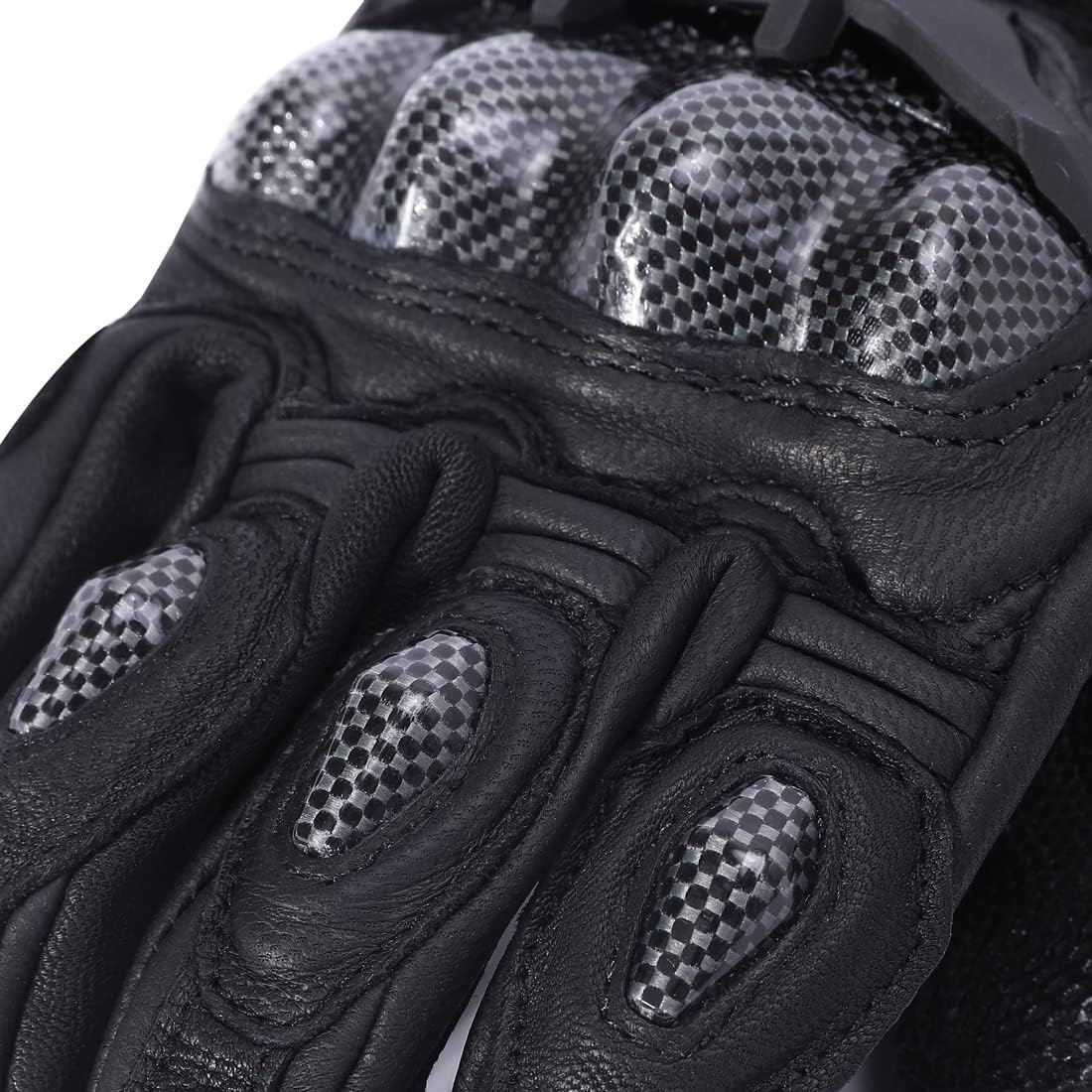 Harssidanzar Breathable Leather Motorcycle Gloves Touchscreen for Men Women KM046