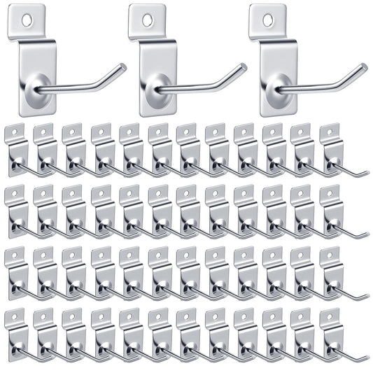 Moxweyeni 100 Pcs Heavy Duty Slatwall Panel Hooks Hanging Metal Slat Wall Hanging Hooks Silver Slat Wall Hanger Commercial Grade Slatwall Pegs Accessories for Shop Retail Display(2inch)