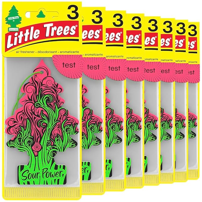 LITTLE TREES Car Air Freshener | Hanging Tree Provides Long Lasting Scent for Auto and Home | Sour Power, 24 Air Fresheners