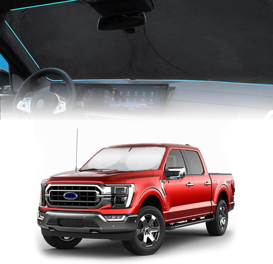 Windshield Sun Shades Sunshade fit for Ford F150 2021-2024 2025 2026 Front Window Shield Sun Visor Protector for Ford F150 F-150 Lariat King Ranch Platinum XL XLT Limited Raptor Truck Car Accessories