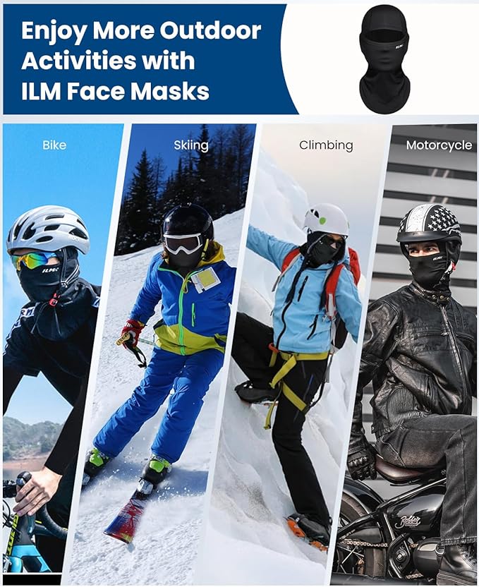 ILM Motorcycle Balaclava Face Mask Adult Youth for Ski Model FM01