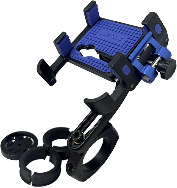 BiKase BiKGrip Bike Phone Holder with Computer Mount Garmin Compatible Bracket, Handlebar Cell Phone Clamp, for Any Phone 4.7" to 6.8" Smartphones Made of 6061 Aluminum - Ebike